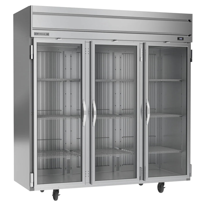 Beverage-Air HFPS3HC-1G Horizon Series 78" Stainless Steel Glass Door Reach In Freezer