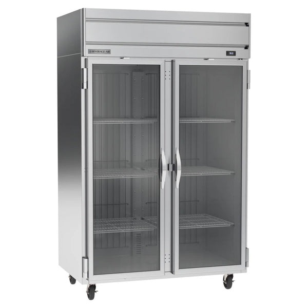 Beverage-Air HRP2HC-1G Horizon Series 52" Glass Door Reach In Refrigerator