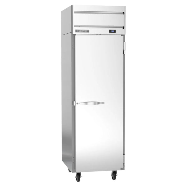 Beverage-Air HRS1HC-1S Horizon Series 26" S Finish Top Mounted Solid Door Reach In Refrigerator