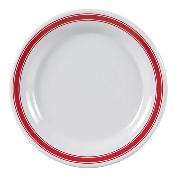 Yanco HS-107 Houston 7.25" Round Plate in White Melamine - Pack of 48