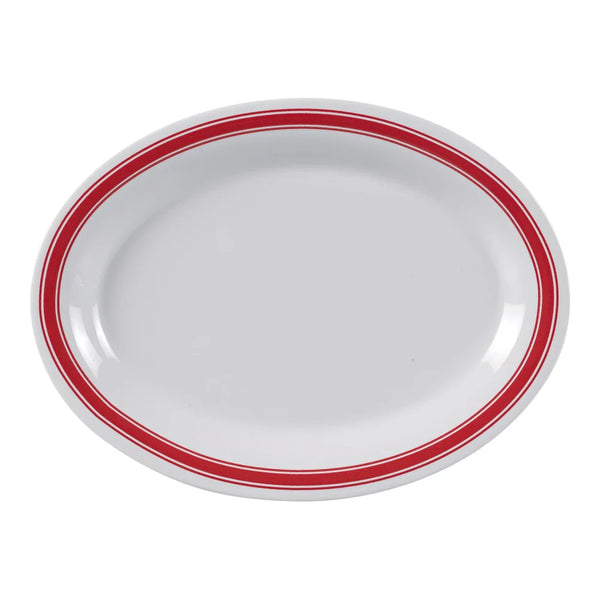 Yanco HS-209 Houston 9.5" Oval Platter in White Melamine - Pack of 24