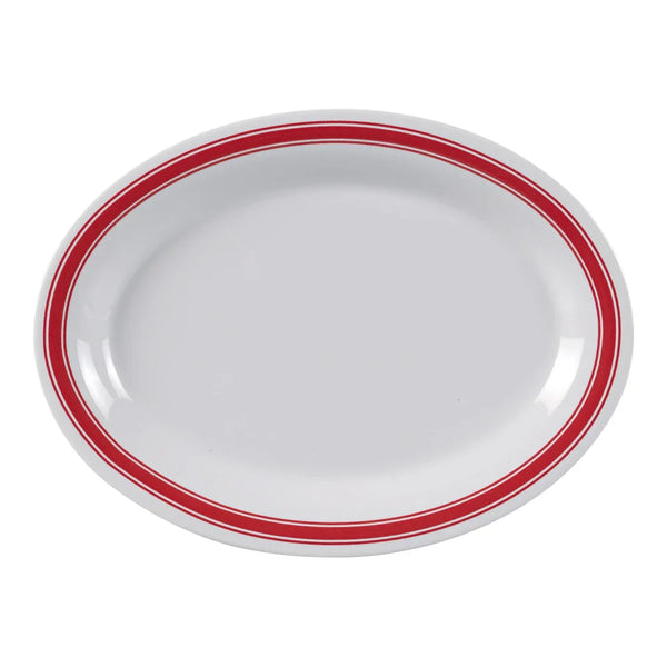 Yanco HS-212 Houston 12" Oval Platter in White Melamine - Pack of 12