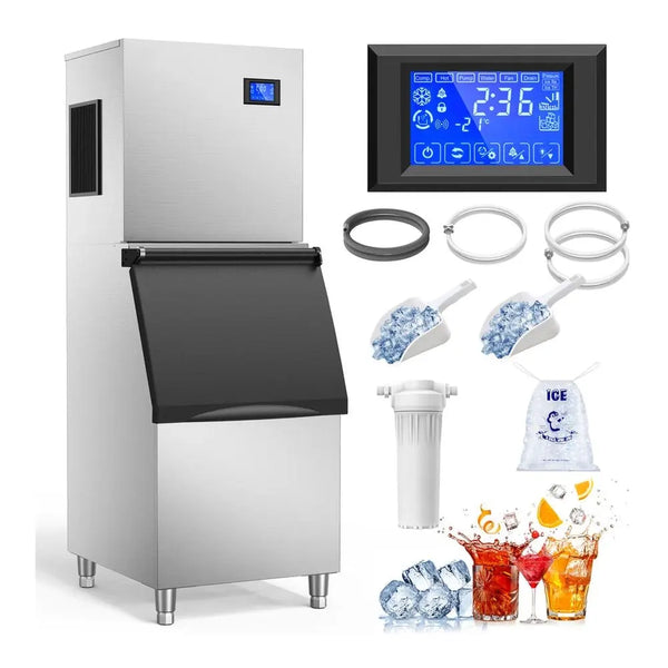 Commercial Air Cooled Ice Maker Machine With Bin, 22'', 110V, 450 lb.