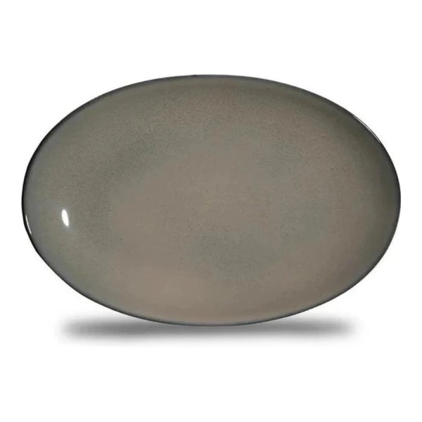 Furtino England Impression Smoke 31cm/12" Porcelain Oval Platter, Pack of 6