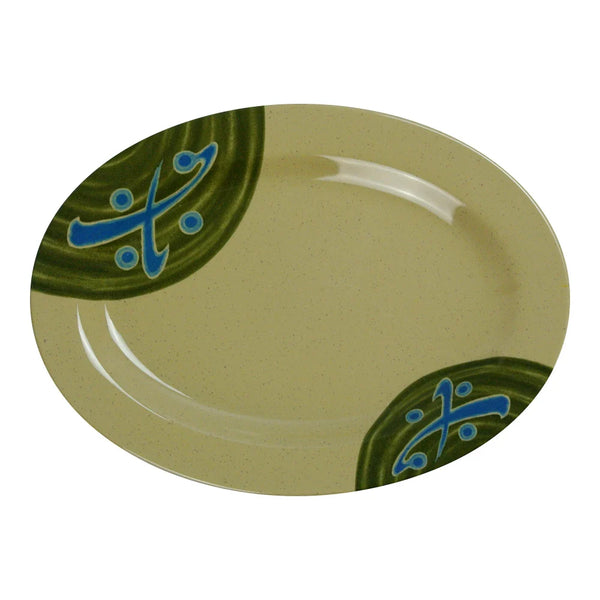 Yanco JP-2008 Japanese 8" Oval Plate in Sand Melamine - Pack of 48