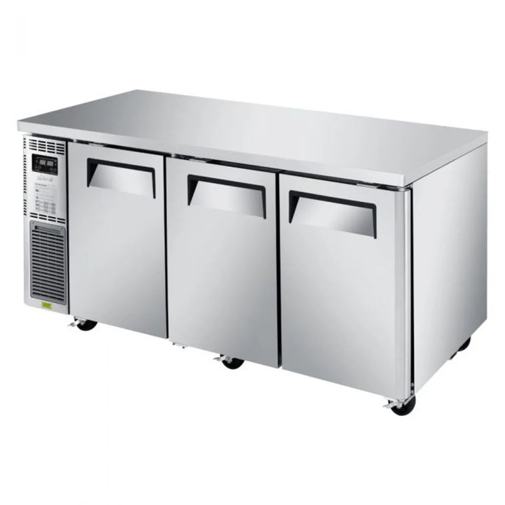 Turbo Air JURF-72-N 70-7/8" 3 Section J Series Undercounter Dual Temp Refrigerator/Freezer, 12.18/5/58 cu. Ft., 115/60/1, Side Mount