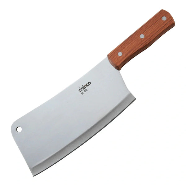 Winco KC-301 8" Cleaver with Wooden Handle, 3-1/2"