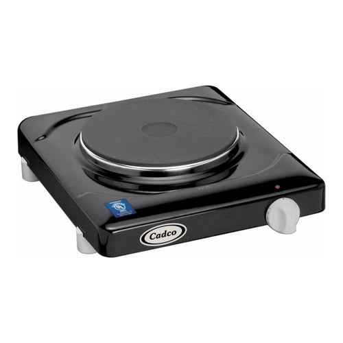 Cadco KR-1 Single Burner Black Portable Electric Hot Plate with 7 1/8