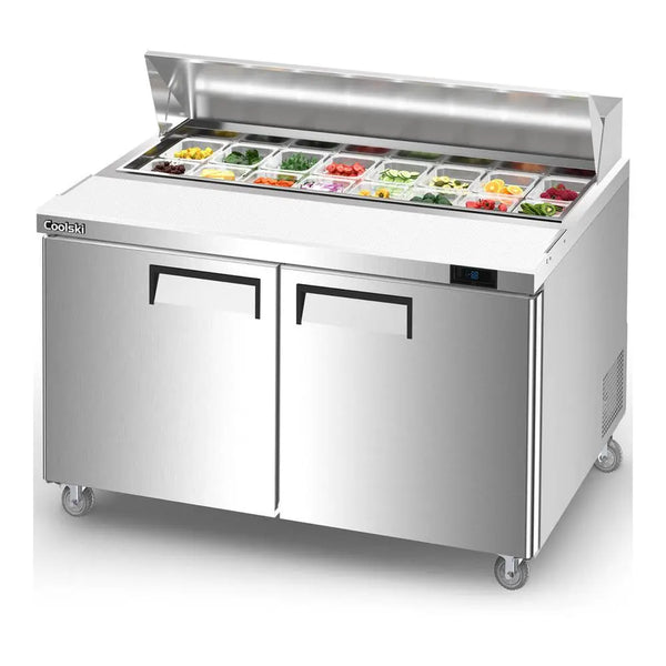 Coolski KSR-60 Stainless Steel 60’’ Refrigerated Sandwich/Salad Prep Table With 16 Pans - 16.81 Cu.Ft.