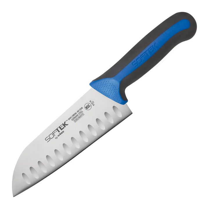 Winco KSTK-70 SofTek, 7" Santoku Knife, Soft Grip Handle