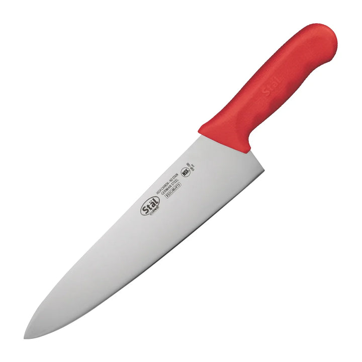 Winco KWP-100R 10" Cook's Knife, Red PP Handle