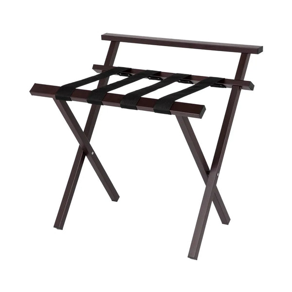 Hospitality 1 Source LRBRPCBR Metropolitan Luggage Rack w/ Backrest — Brown Case Pack of 4 Pieces