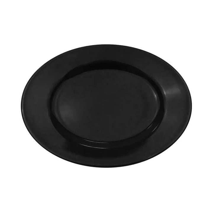 CAC China LV-13-BLK Oval Platter R.E. Black  11 1/2" Case of 12 Pcs