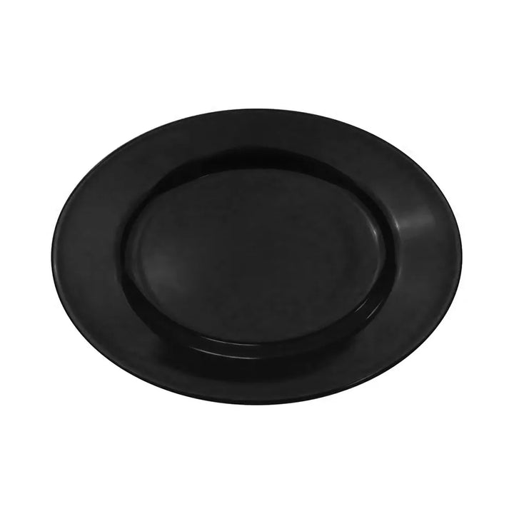 CAC China LV-51-BLK Oval Platter R.E. Black  15" Case of 12 Pcs