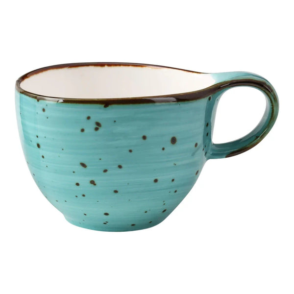 Yanco LY-001TQ Lyon 7 Oz Reactive Glaze Turquoise Coffee/Tea Cup, Pack of 36