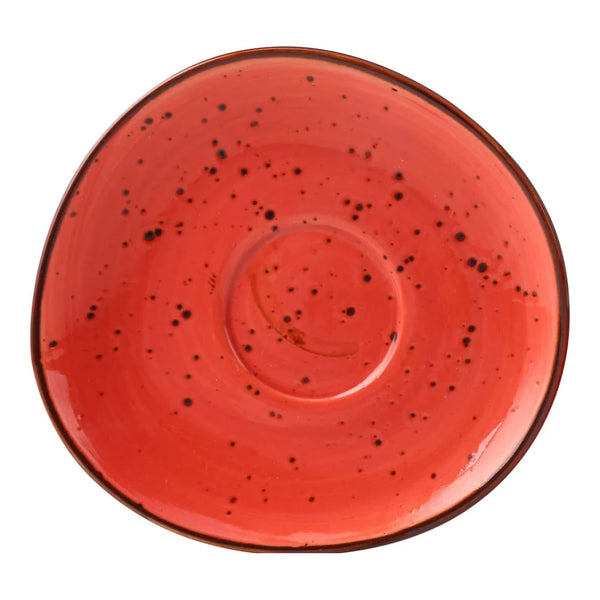 Yanco LY-002CR Lyon 6 1/2" Reactive Glaze Coral Saucer, Pack of 36