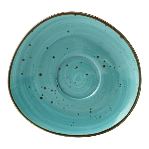 Yanco LY-002TQ Lyon 6 1/2" Reactive Glaze Turquoise Saucer, Pack of 36