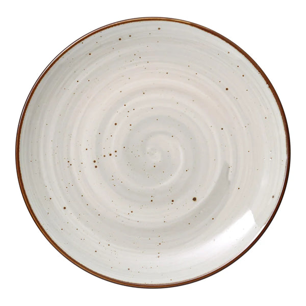 Yanco LY-1110 Lyon 10 1/4" X 1" Coupe Plate, Porcelain, Reactive Glaze, Pack of 12