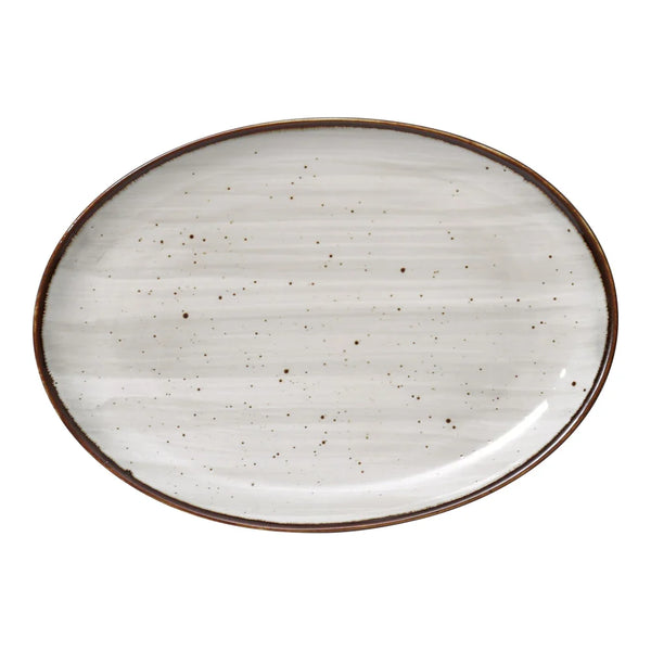 Yanco LY-2108 Lyon 8" X 5 1/2" X 3/4" Coupe Platter, Porcelain, Reactive Glaze, Pack of 36