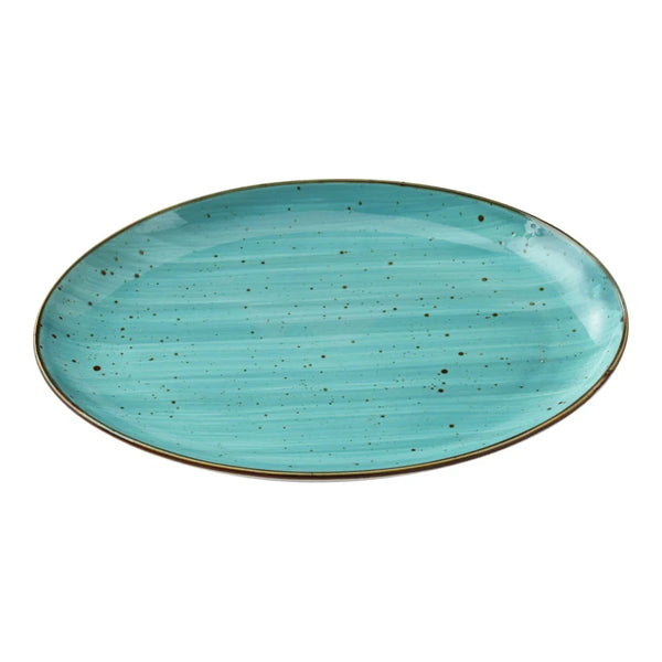 Yanco LY-2114TQ Lyon 10" Reactive Glaze Turquoise Coupe Dinner Platter, Pack of 12