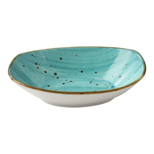 Yanco LY-407TQ Lyon 10 Oz Reactive Glaze Turquoise Oval Pasta Bowl, Pack of 24