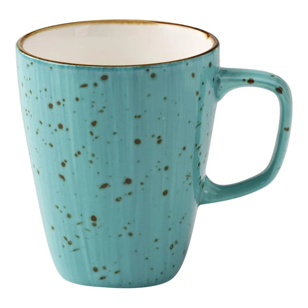 Yanco LY-503TQ Lyon 10 Oz Reactive Glaze Turquoise Coffe Mug, Pack of 36