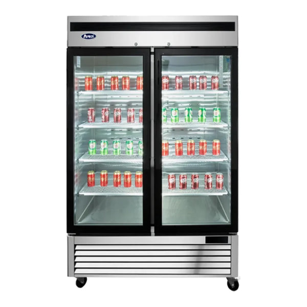 Atosa MCF8703ES 54.4" Bottom Mount Freezer, 2 Two Glass Door 44.8 Cu.Ft