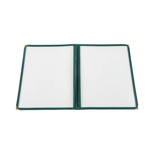 CAC China MCP2-911GN Menu Cover 2-Pocket Green 8-1/2x11" /Each