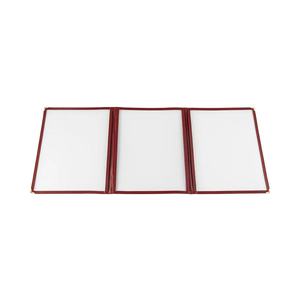 CAC China MCP3-911BY Menu Cover 3-Pocket Burgundy 8-1/2x11" /Each