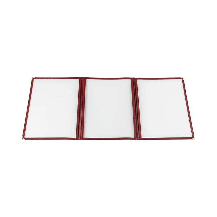 CAC China MCP3-911BY Menu Cover 3-Pocket Burgundy 8-1/2x11" /Each