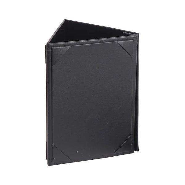 CAC China MCT3-75BK Menu Cover Tent 3-Panel Black 5x7" /Each