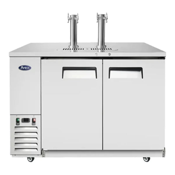 Atosa MKC58GR 57.8" 2 Double Tap Kegerator Beer Dispenser - Stainless Steel, 2 1/2 Keg Capacity 17.3  Cu.Ft