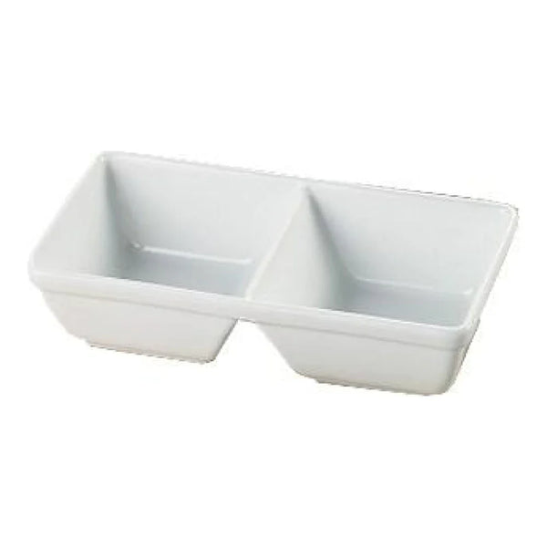 Yanco ML-729 MainLand 10" Two Divided Rectangular Tray, White Porcelain, 16oz - Pack of 24