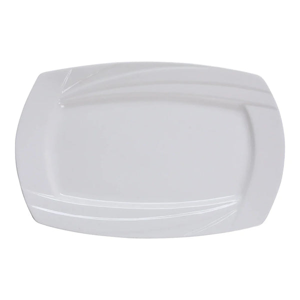 Yanco MM-10-RT Miami 10" Rectangular Plate, White Porcelain, Pack of 24