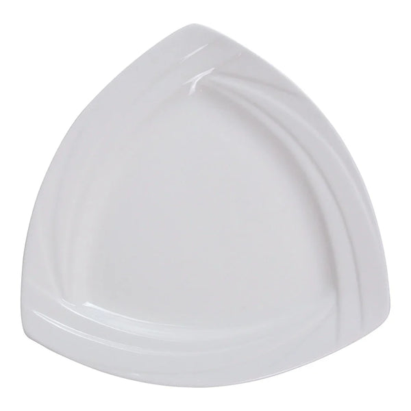 Yanco MM-10-TR Miami 10" Triangle Plate, White Porcelain, Pack of 12