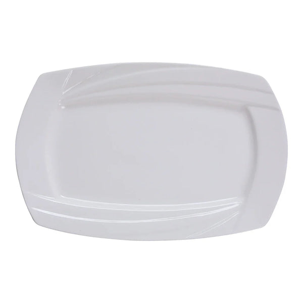 Yanco MM-14-RT Miami 14" Rectangular Plate, White Porcelain - Pack of 12