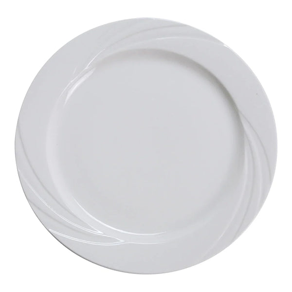 Yanco MM-16 Miami 10.5" Round Plate, White Porcelain - Pack of 12