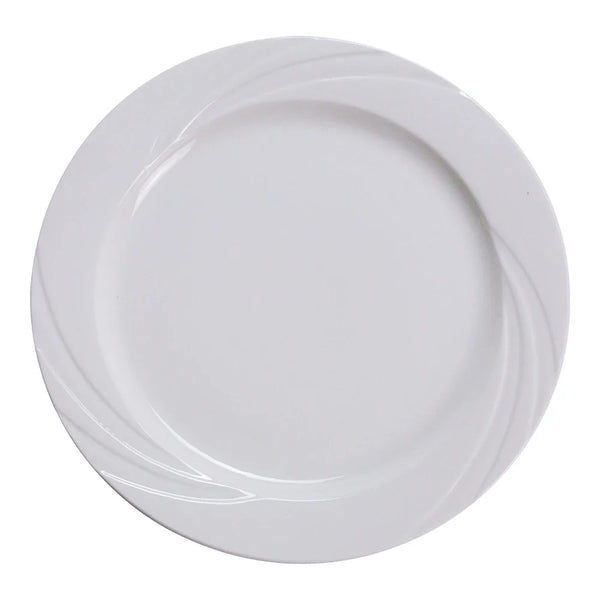 Yanco MM-21 Miami 12" Round Plate, White Porcelain - Pack of 12