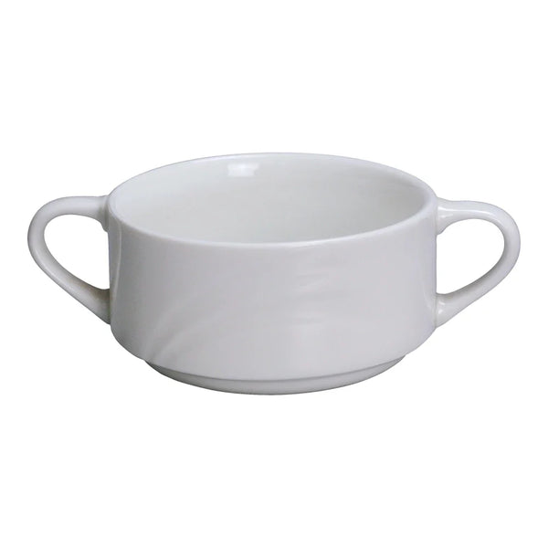 Yanco MM-46 Miami 3.88" Round Bouillon Cup with Handle, White Porcelain, 6oz - Pack of 36