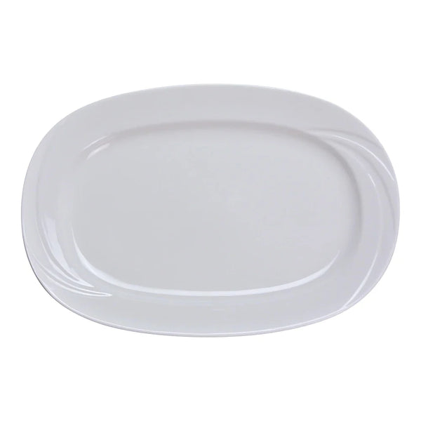 Yanco MM-94 Miami 14" Rectangular Platter, White Porcelain - Pack of 12