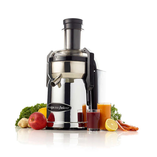 Omega Juicer MMC500C Commercial Centrifugal Juicer Extractor with Mega Mouth Wide Chute 540W, Metallic