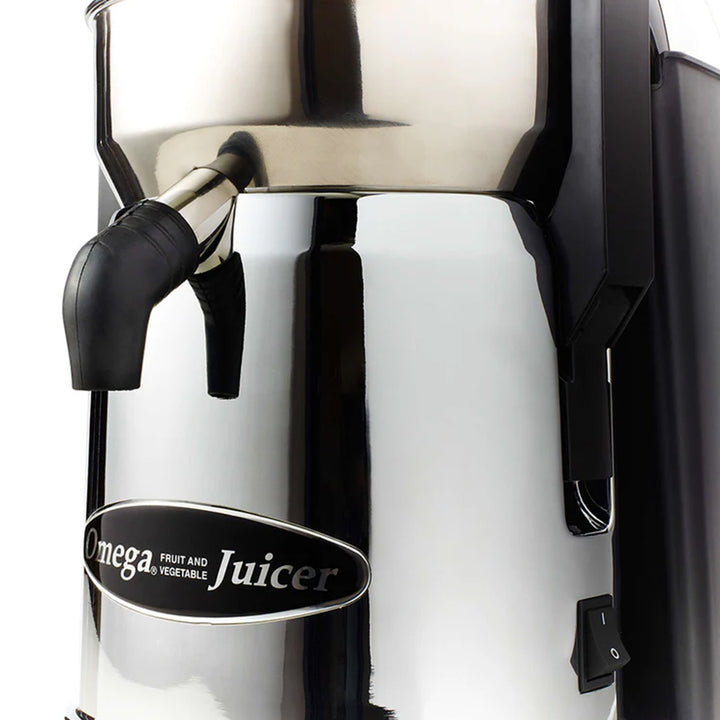 Omega Juicer MMC500C Commercial Centrifugal Juicer Extractor with Mega Mouth Wide Chute 540W, Metallic