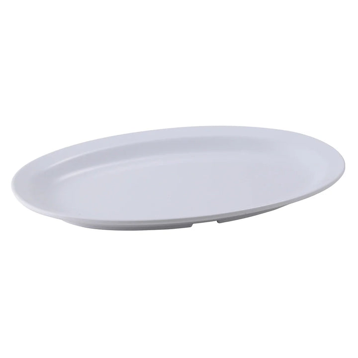 Winco MMPO-118W White Melamine Oval Platters, 11-1/2" x 8"