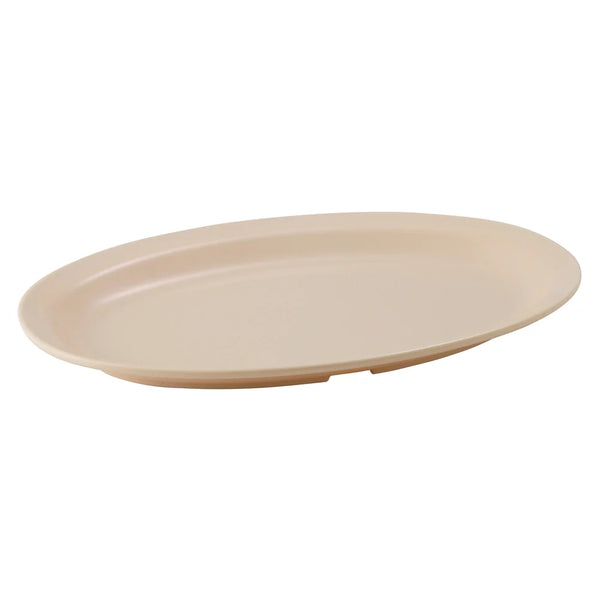 Winco MMPO-118 Tan Melamine Oval Platters, 11-1/2" x 8"