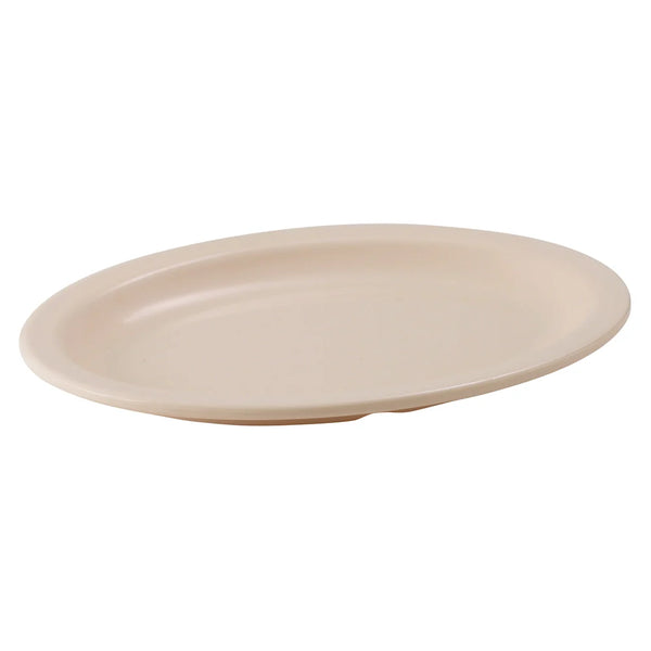 Winco MMPO-96 Tan Melamine Oval Platters, 9-3/4" x 6-3/4"