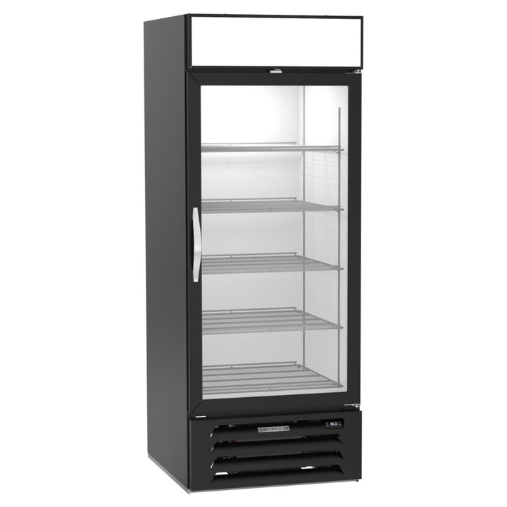 Beverage-Air MMR27HC-1-B MarketMax 30" Glass Door Merchandiser Refrigerator with White Interior Black