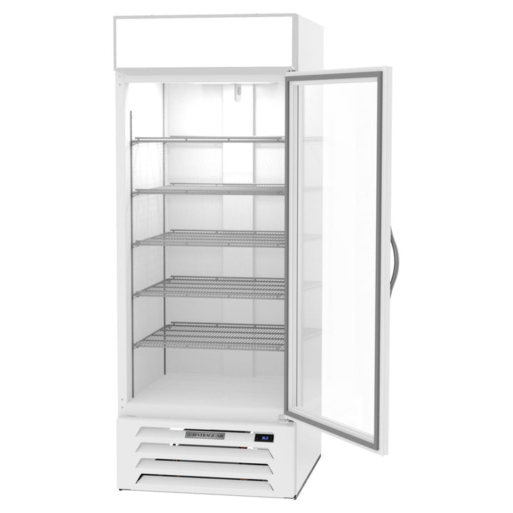 Beverage-Air MMR27HC-1-W MarketMax 30" Glass Door Merchandiser Refrigerator with White Interior White