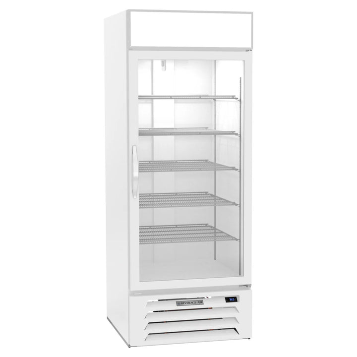 Beverage-Air MMR27HC-1-W MarketMax 30" Glass Door Merchandiser Refrigerator with White Interior White