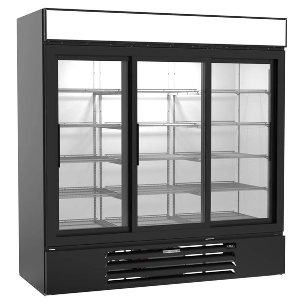 Beverage-Air MMR66HC-1-B MarketMax 75" Refrigerated Sliding Glass Door Merchandiser with LED Lighting Black