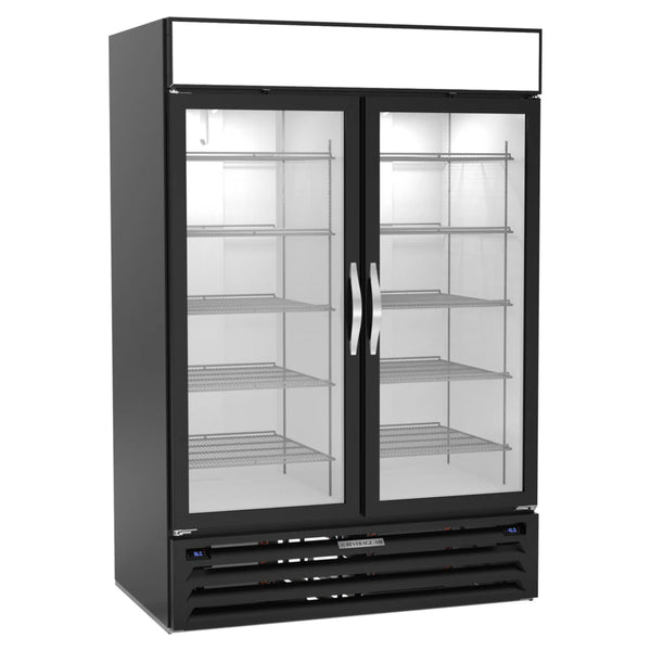 Beverage-Air MMRF49HC-1-A-BW MarketMax 52" 2 Section Glass Door Dual Temperature Merchandiser Black